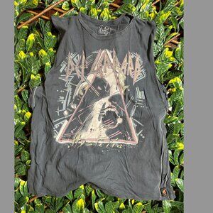 Free People Trunk LTD Def Leppard Hysteria Tank Top Black Vintage Size M